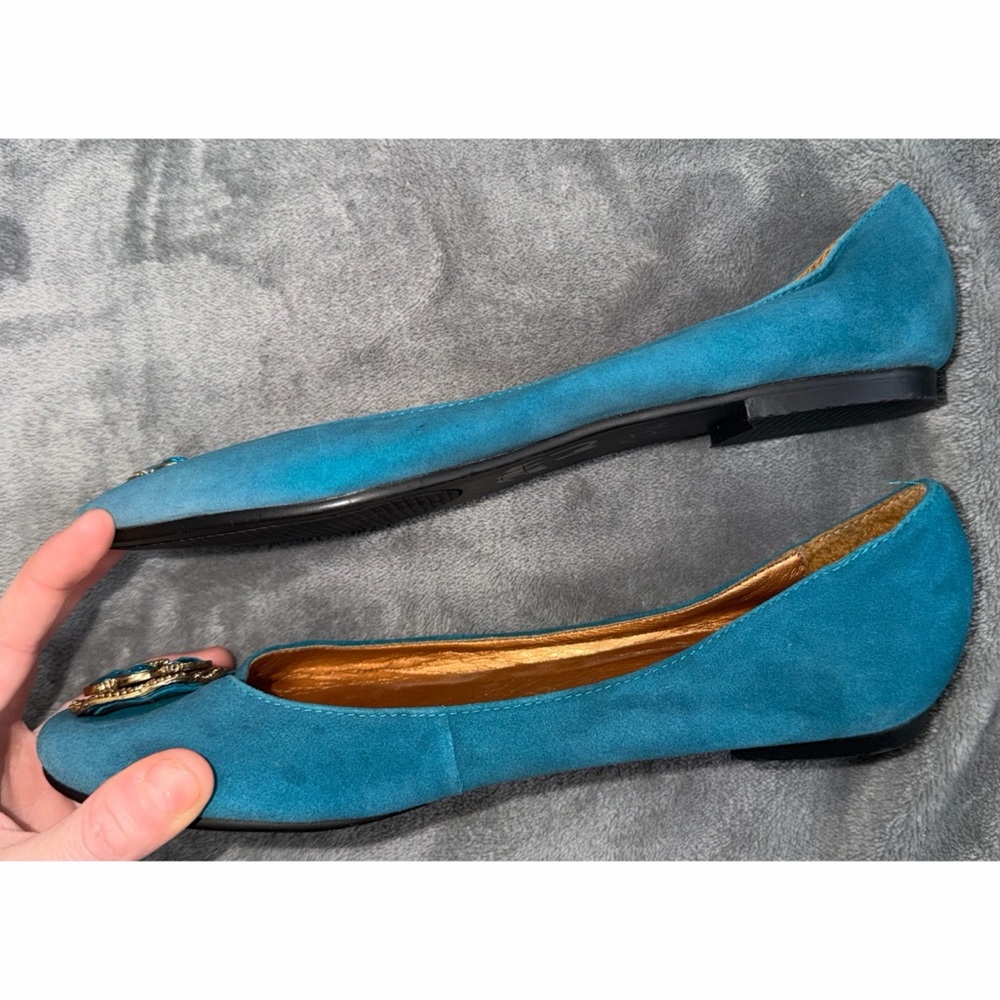 🩵 Nine West Embellished Leather Flats - Picture 2 of 4